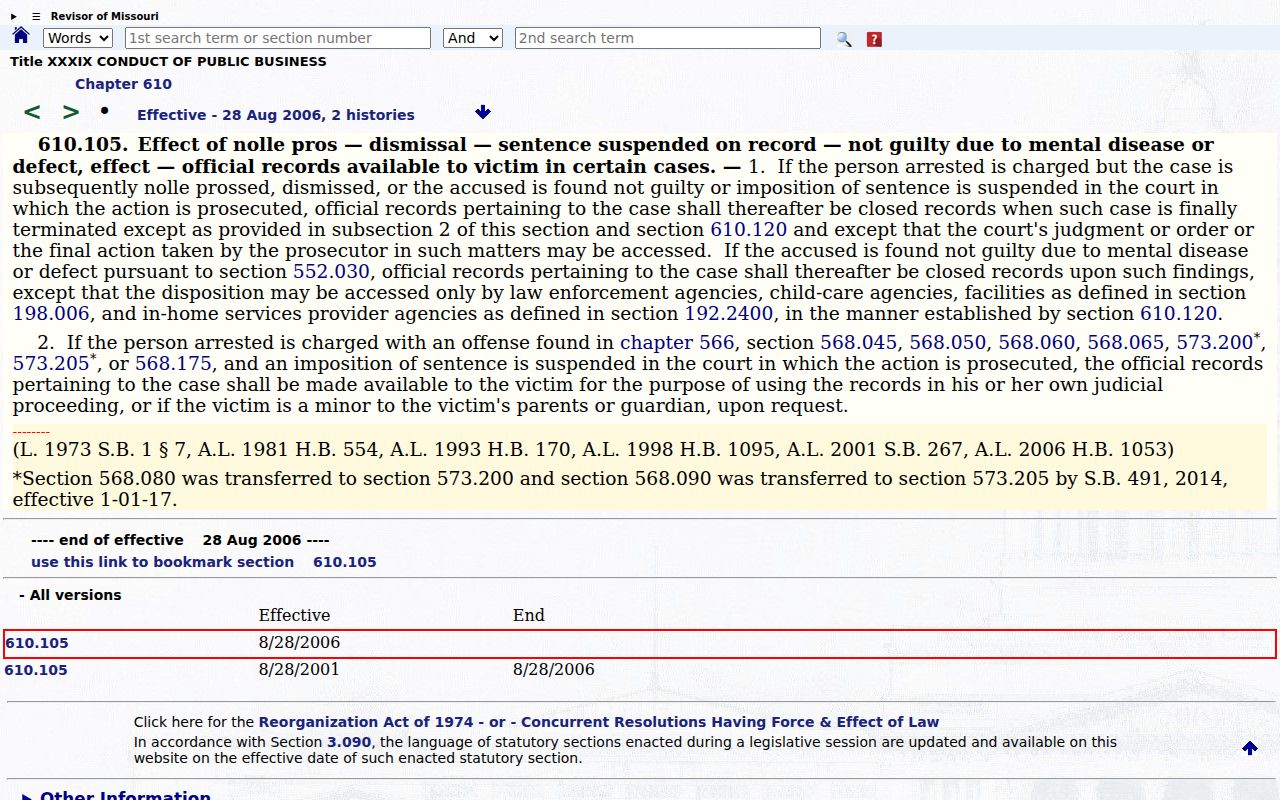 Christian County criminal docket Missouri closed records statute